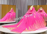 Floral 2026 Quinceañera Ball Gown with Embroidery & Full Skirt Multi-Color 15 Anos Dres