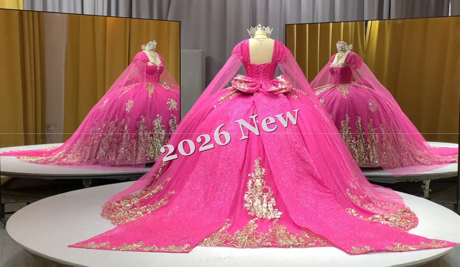 Floral 2026 Quinceañera Ball Gown with Embroidery & Full Skirt Multi-Color 15 Anos Dres