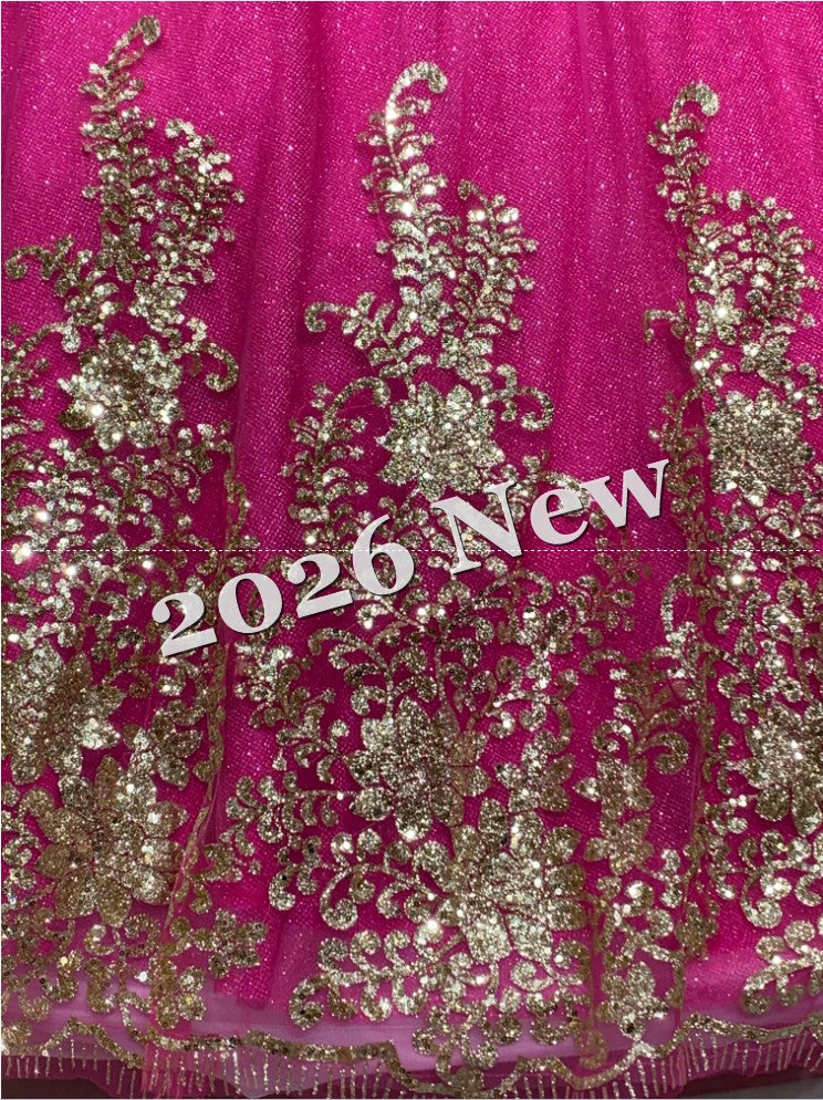 Floral 2026 Quinceañera Ball Gown with Embroidery & Full Skirt Multi-Color 15 Anos Dres