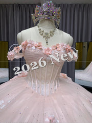 Floral 2026 Quinceañera Ball Gown with Embroidery & Full Skirt Multi-Color 15 Anos Dres