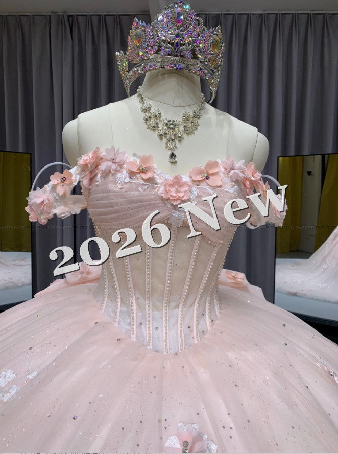 Floral 2026 Quinceañera Ball Gown with Embroidery & Full Skirt Multi-Color 15 Anos Dres