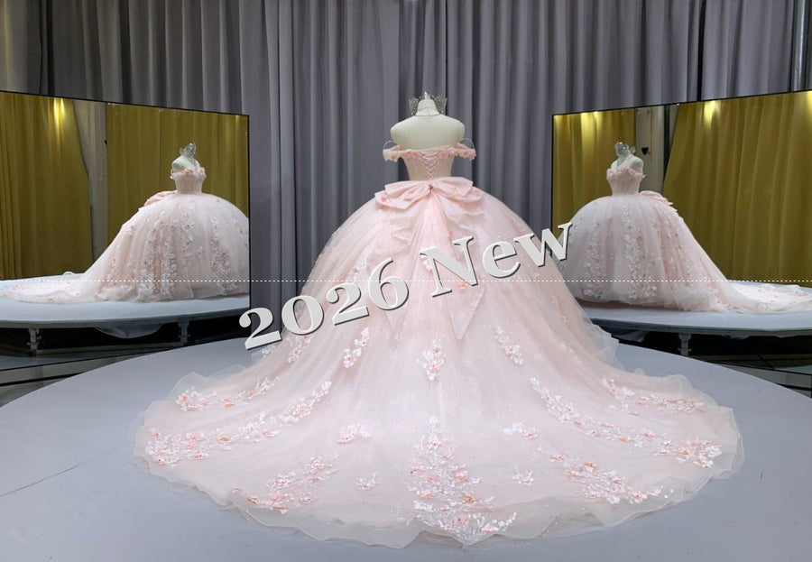 Floral 2026 Quinceañera Ball Gown with Embroidery & Full Skirt Multi-Color 15 Anos Dres