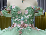 Floral 2026 Quinceañera Ball Gown with Embroidery & Full Skirt Multi-Color 15 Anos Dres
