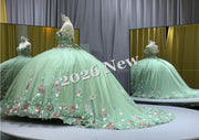 Floral 2026 Quinceañera Ball Gown with Embroidery & Full Skirt Multi-Color 15 Anos Dres