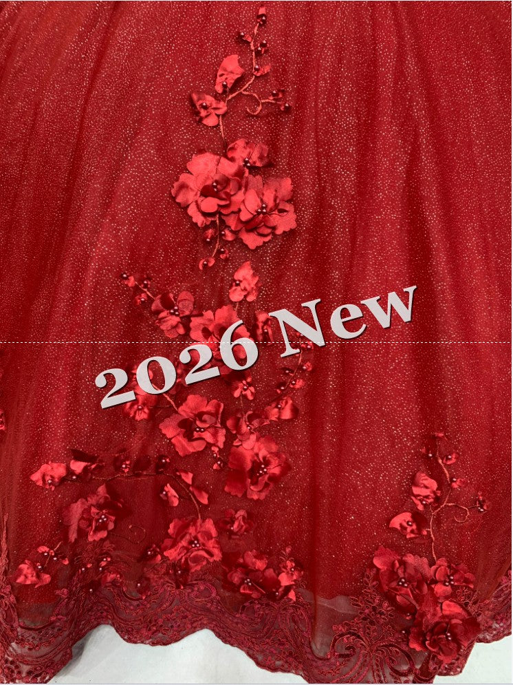 Floral 2026 Quinceañera Ball Gown with Embroidery & Full Skirt Multi-Color 15 Anos Dres