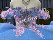 Floral 2026 Quinceañera Ball Gown with Embroidery & Full Skirt Multi-Color 15 Anos Dres